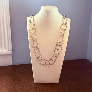 J.Crew Elegant Gold Mixed Size Chain Paperclip Style Necklace Jewelry